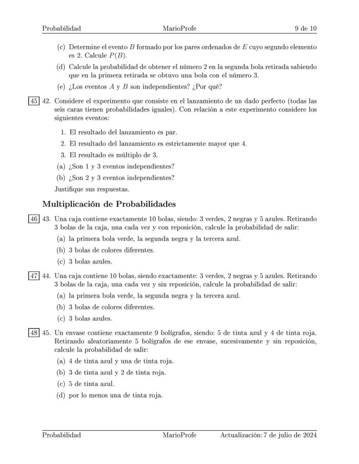 Ejercicios Resueltos de Probabilidad Guía 9 MarioProfe