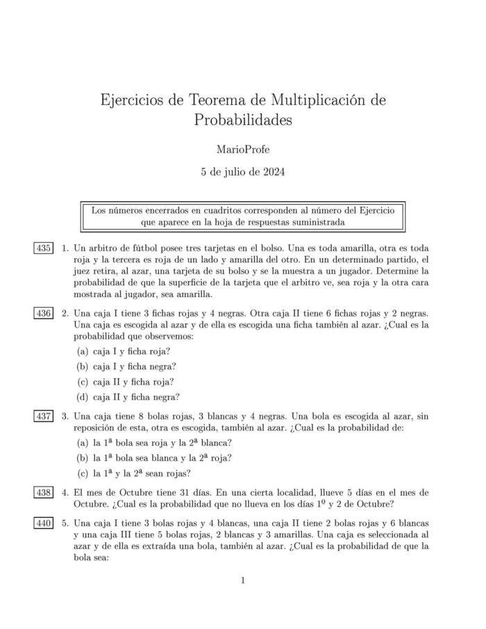 Ejercicios Resueltos de Teoremas de Multiplicación de Probabilidades Guía 1 MarioProfe