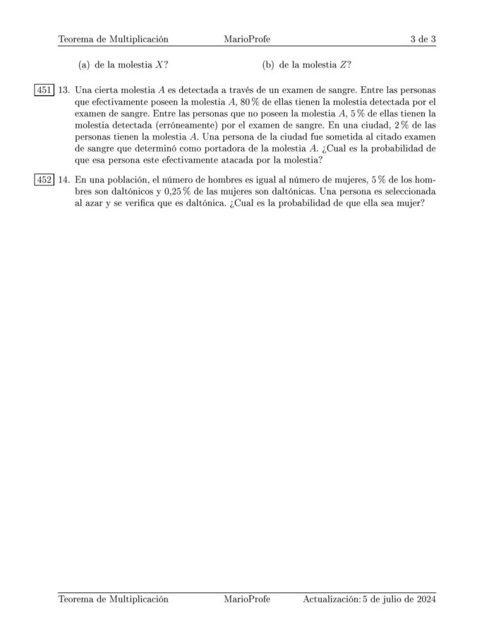 Ejercicios Resueltos de Teoremas de Multiplicación de Probabilidades Guía 3 MarioProfe