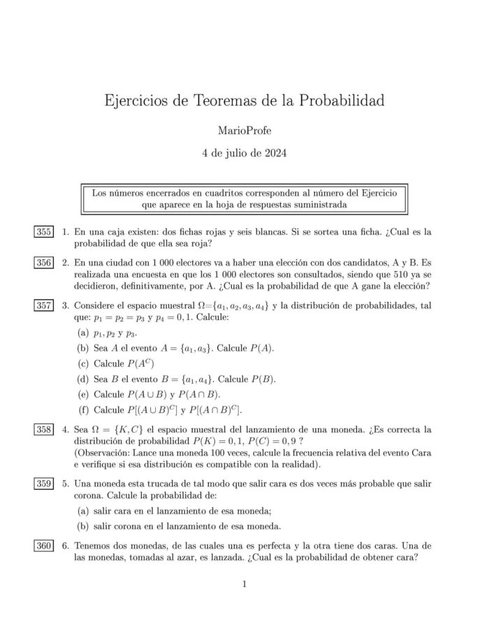 Ejercicios Resueltos de Teoremas de la Probabilidad Guía 1 MarioProfe