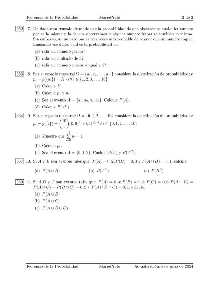 Ejercicios Resueltos de Teoremas de la Probabilidad Guía 2 MarioProfe